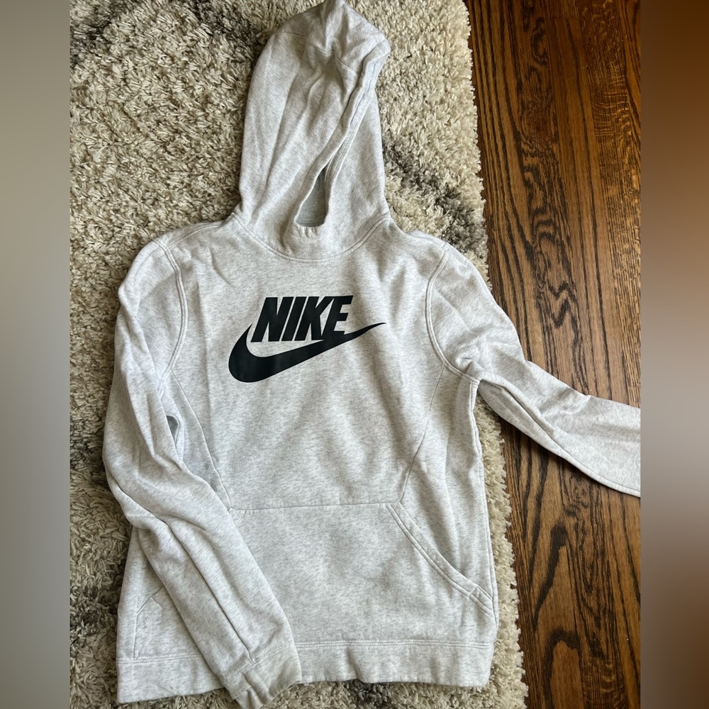 Boys Nike Light Heather Grey Hoodie